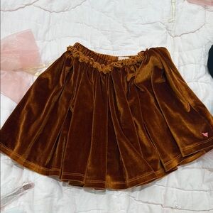 Pink Chicken Velvet Burnt Orange Skirt
